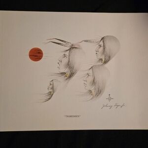 “Tribesmen” by Johnny Tiger Jr. – Signed, Personalized & Hand-Colored "Painted"